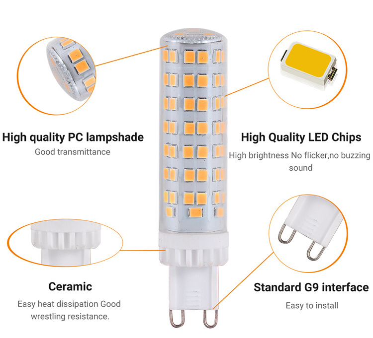 G9 LED bulb 8W(equivalent to 80W  halogen)6000K natural daylight