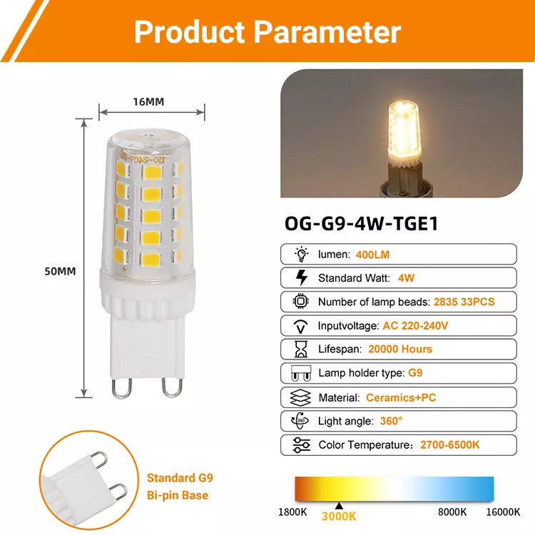 4W G9 Led Dimmable Led Bulb 220-240v  Highlight G9 Pin Led Small Bulb g9 led