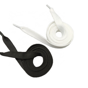 Wholesale Hot Sale MCQUEENES Same Style 1.2cm Wide Shoelaces Black and White Canvas Shoe Laces