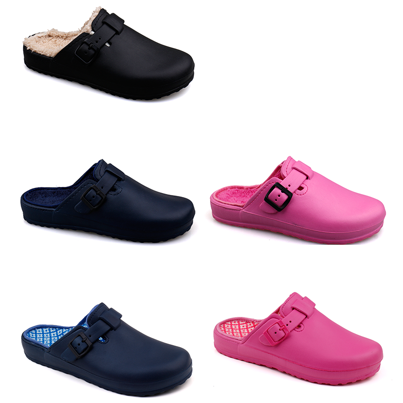 Winter Warm Garden Shoes Classic Clogs Men Women EVA Clogs Mules Half Slides Close Toe Slides Chancletas Fur Slippers Slides Men