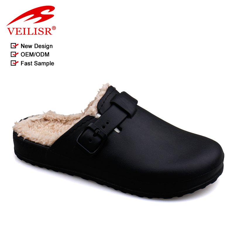 Winter Warm Garden Shoes Classic Clogs Men Women EVA Clogs Mules Half Slides Close Toe Slides Chancletas Fur Slippers Slides Men