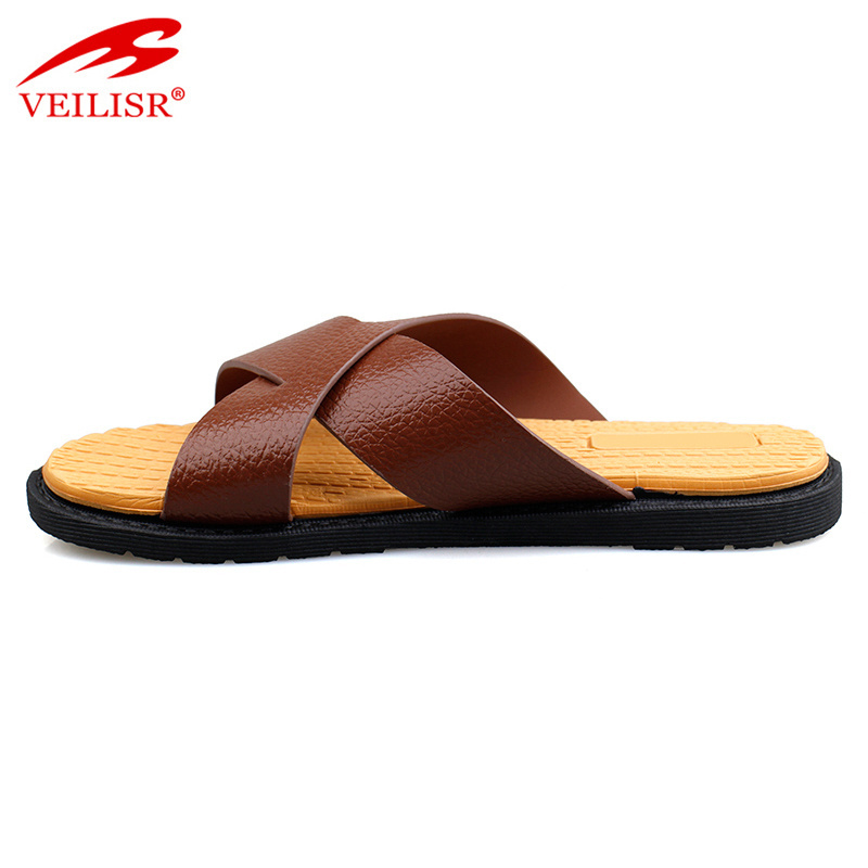 Cheap arabic men pu belt soft slide sandals babouche slippers