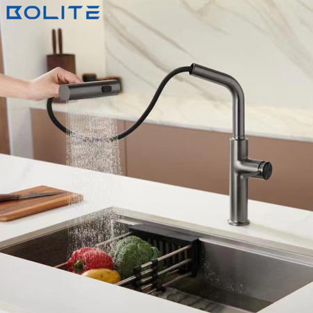 Commercial Restaurant Kitchen Faucet 360 Degree Rotating Nozzle Pull Out Sink Faucet Kitchen Faucet