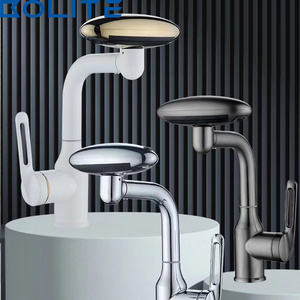 Manufacturer 360 Rotary Faucet Silver Deck Installation Bathroom Hot And Cold Faucet Universal Waterfall Faucet