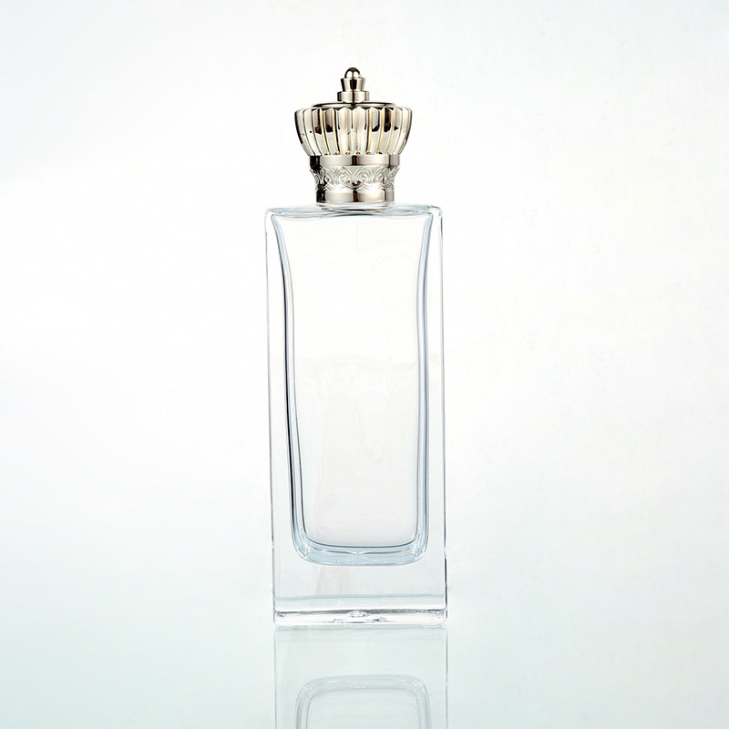 Perfume Bottle Glass 50ml 30ml Clear Perfume Bottle Portable Square Empty Glass Perfume Atomizer Bottle with Spray Applicator