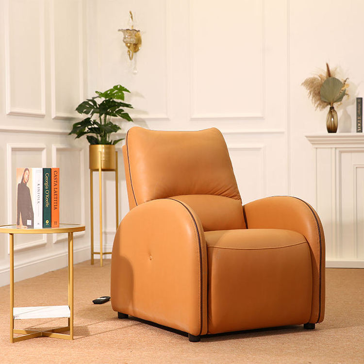 Popular Living Room Furniture Recommend Fabric Single Manual orange Recliner Sofa