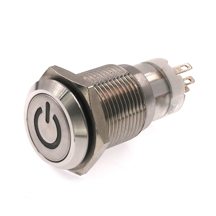 with indicator light alloy 12mm 30mm 5v 12v round 24vdc 16mm metal push button switch