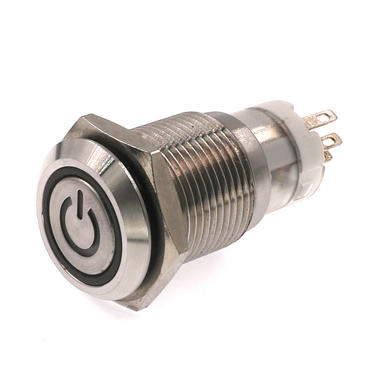 with indicator light alloy 12mm 30mm 5v 12v round 24vdc 16mm metal push button switch