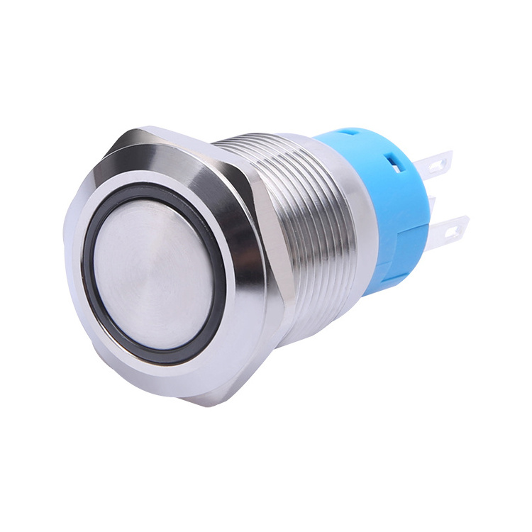 19mm 12 volt waterproof metal push button reset switch