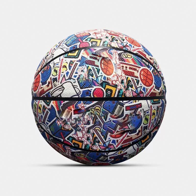 Custom Basketball fashionable  printing basket ball genuine leather cheap basketball ball printed custom unique design