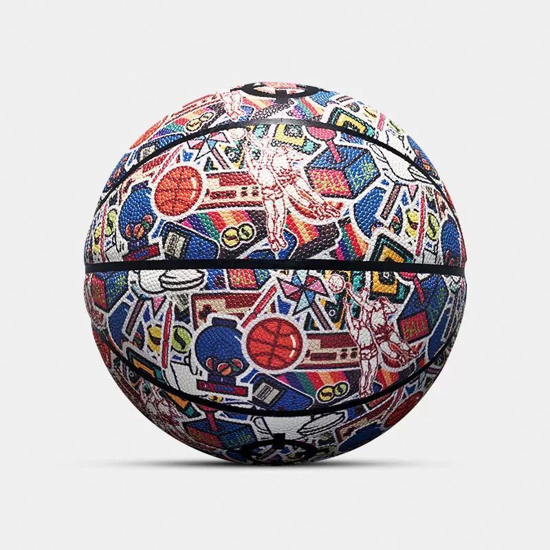 Custom Basketball fashionable  printing basket ball genuine leather cheap basketball ball printed custom unique design