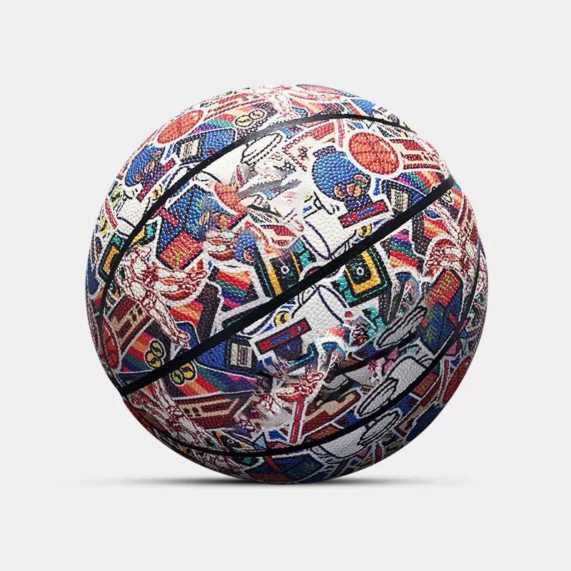 Custom Basketball fashionable  printing basket ball genuine leather cheap basketball ball printed custom unique design