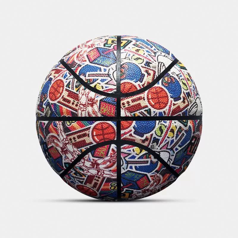 Custom Basketball fashionable  printing basket ball genuine leather cheap basketball ball printed custom unique design