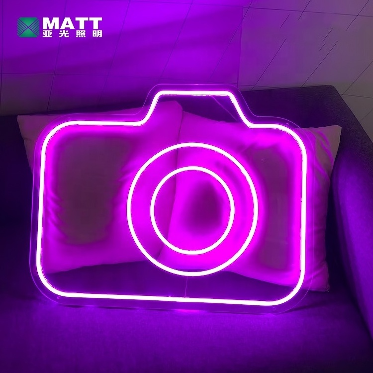 Matt Custom Photo Taking Neon Sign Camera LED Light Personalized Photographer Name Photography Studio Ins Logo Wall Art Decor