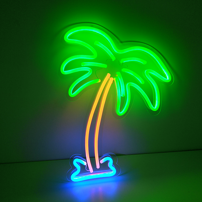 Matt Dropshipping Customize Clover Palm Tree LED neon sign light for Bar decoration