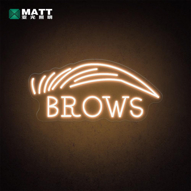 Matt LED Neon Light eyelash Custom Neon sign brows for Beauty Salon bar wall decor