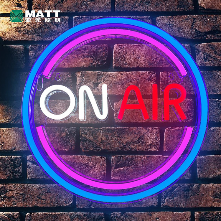 Matt Personalized Custom Neon Sign Live On Air Led Neon Light Sign YouTuber Media Neon Lights for Studio Live Broadcast Decor