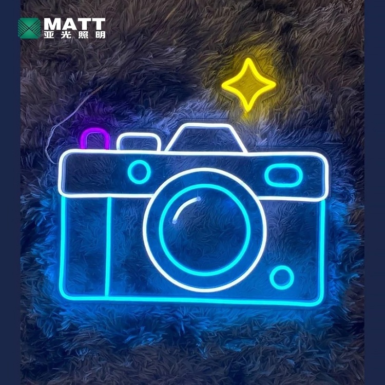 Matt Custom Photo Taking Neon Sign Camera LED Light Personalized Photographer Name Photography Studio Ins Logo Wall Art Decor