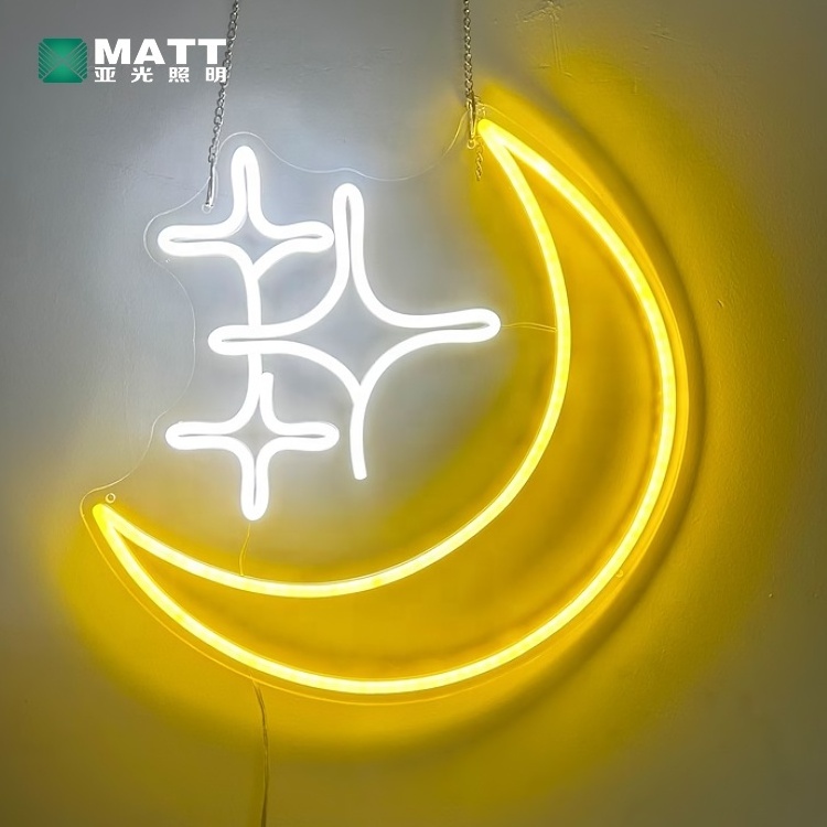 Matt Dropshipping Custom Moon and Star Space PVC Silicone LED Night Lights for Kids Baby Room Bedroom Wall Decor Birthday Gift