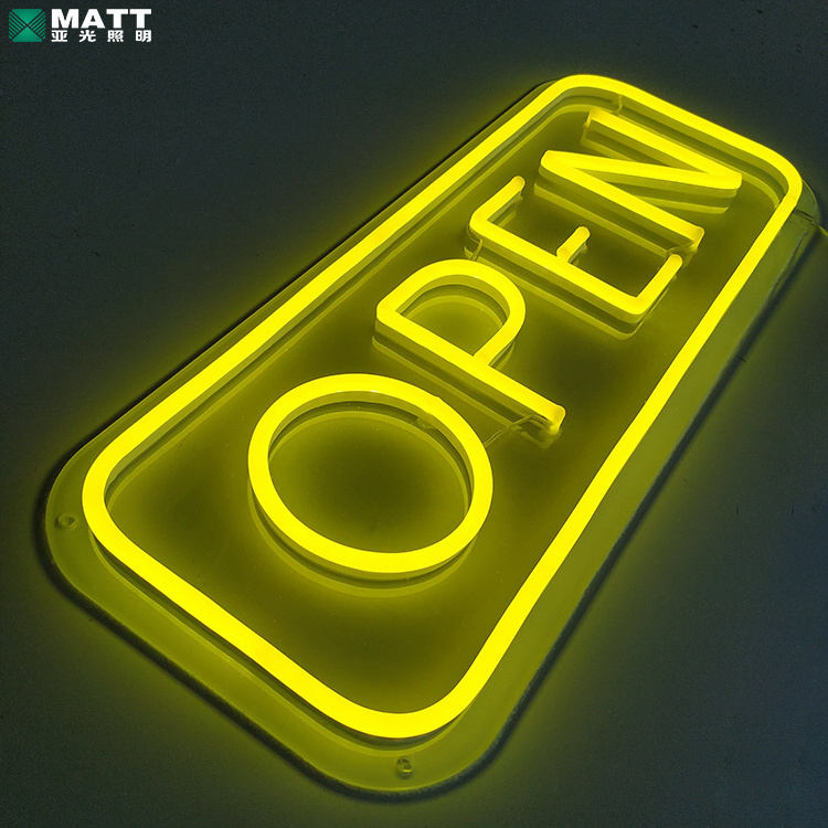 Matt Dropshiping Outdoor Advertising Acrylic LED Sign Custom OPEN Neon Light Sign Window Wall Hanging Light for Business Store