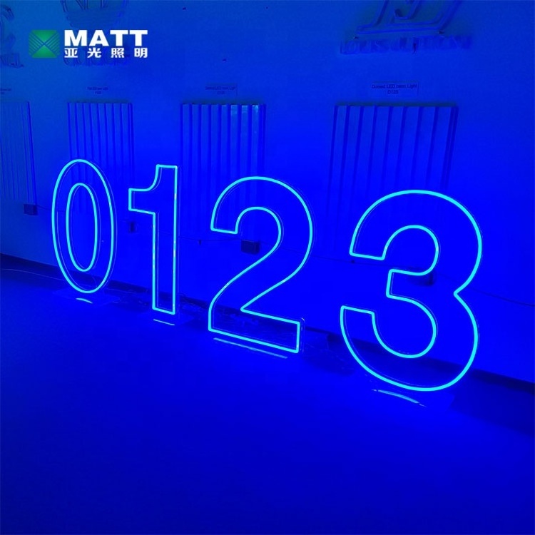 Matt Hot Selling 2ft 3ft 4ft 0-9 A-Z large led letter number Light Free Design Acrylic Light Up RGB Neon Number Sign for Party