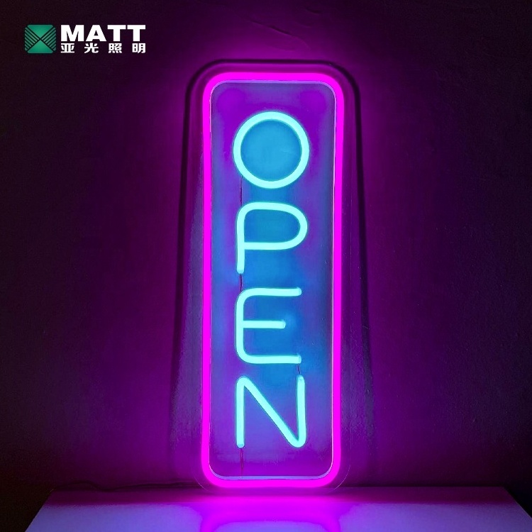 Matt Dropshiping Outdoor Advertising Acrylic LED Sign Custom OPEN Neon Light Sign Window Wall Hanging Light for Business Store