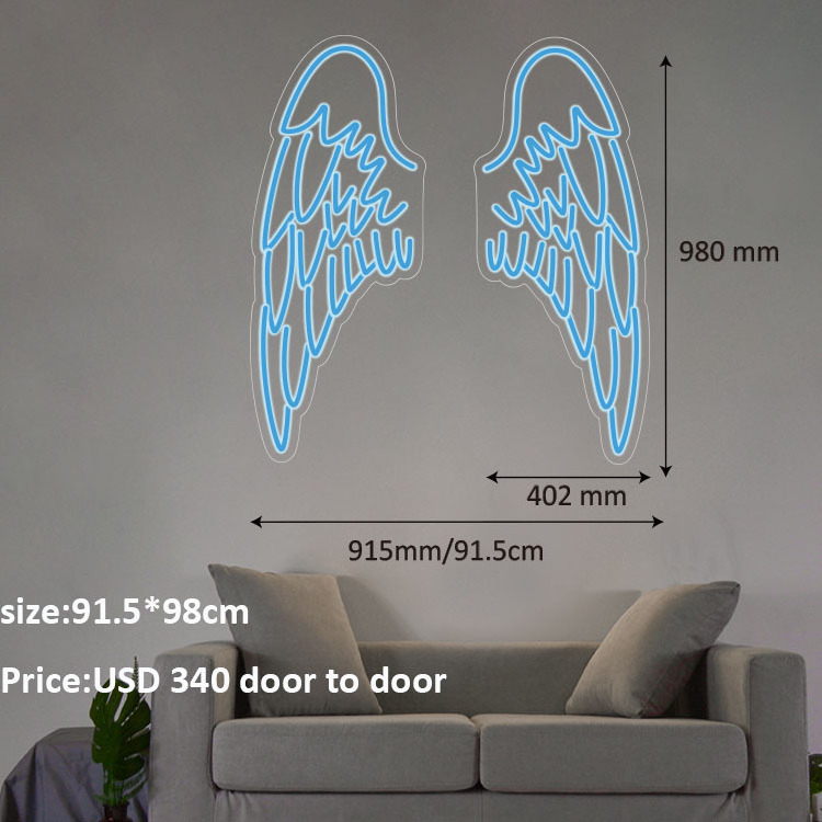 MATT hotselling fashion design angel wings neon sign for decoration