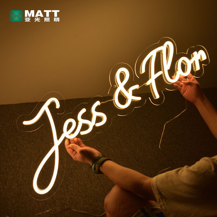 Matt dropshipping neon wedding supplies decorations personalized custom last name neon sign good vibes only neon light