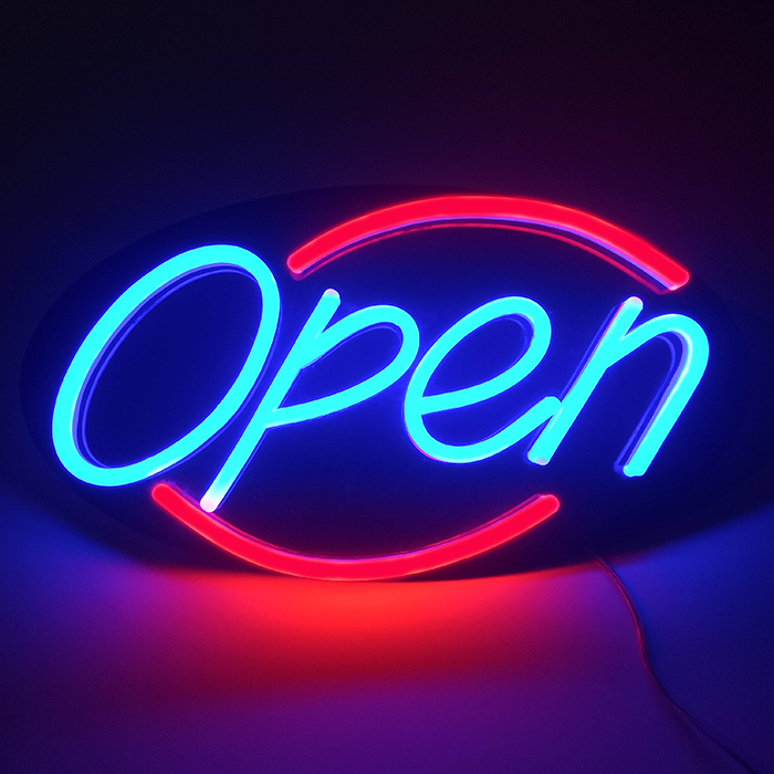 Matt Dropshiping Outdoor Advertising Acrylic LED Sign Custom OPEN Neon Light Sign Window Wall Hanging Light for Business Store