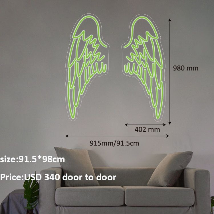 MATT hotselling fashion design angel wings neon sign for decoration