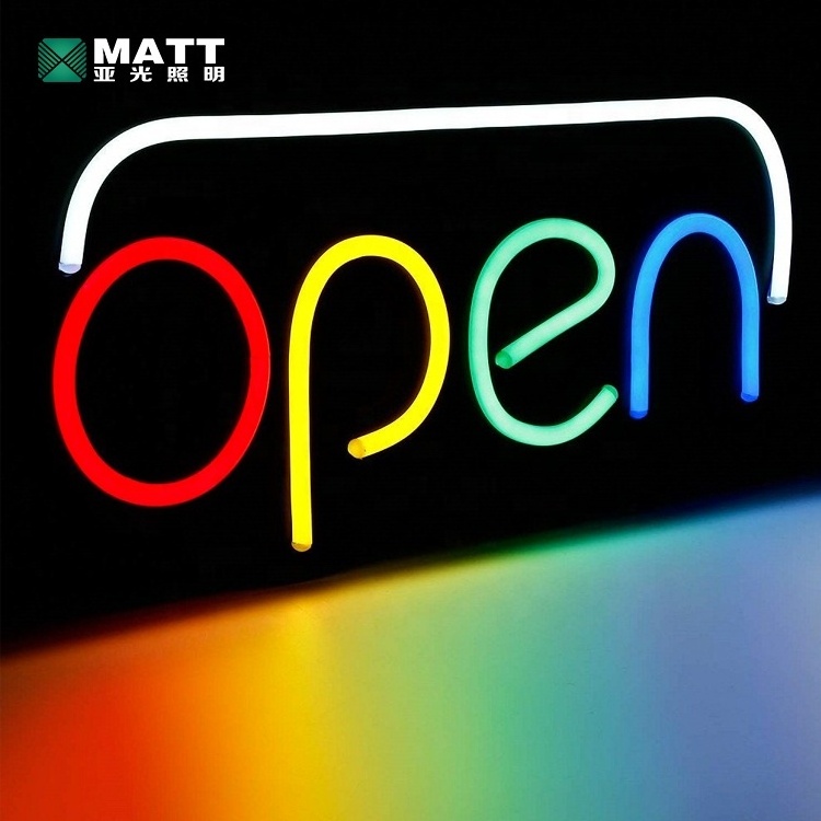 Matt Dropshiping Outdoor Advertising Acrylic LED Sign Custom OPEN Neon Light Sign Window Wall Hanging Light for Business Store