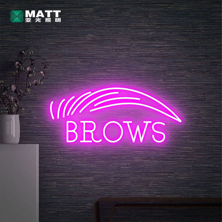 Matt LED Neon Light eyelash Custom Neon sign brows for Beauty Salon bar wall decor