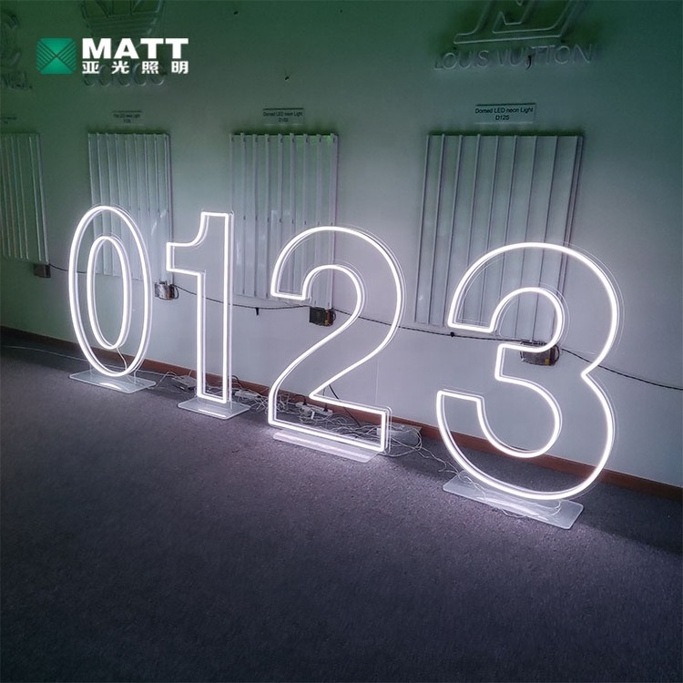 Matt Hot Selling 2ft 3ft 4ft 0-9 A-Z large led letter number Light Free Design Acrylic Light Up RGB Neon Number Sign for Party