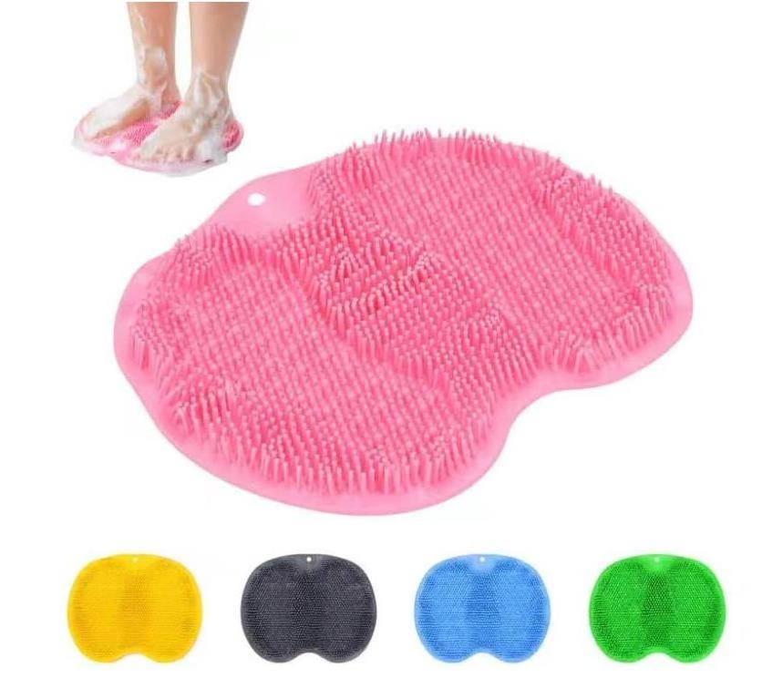 Bath Massage Cushion Brush with Suction Cups Shower Back Scrubber Silicone Massage Shower Foot Pad