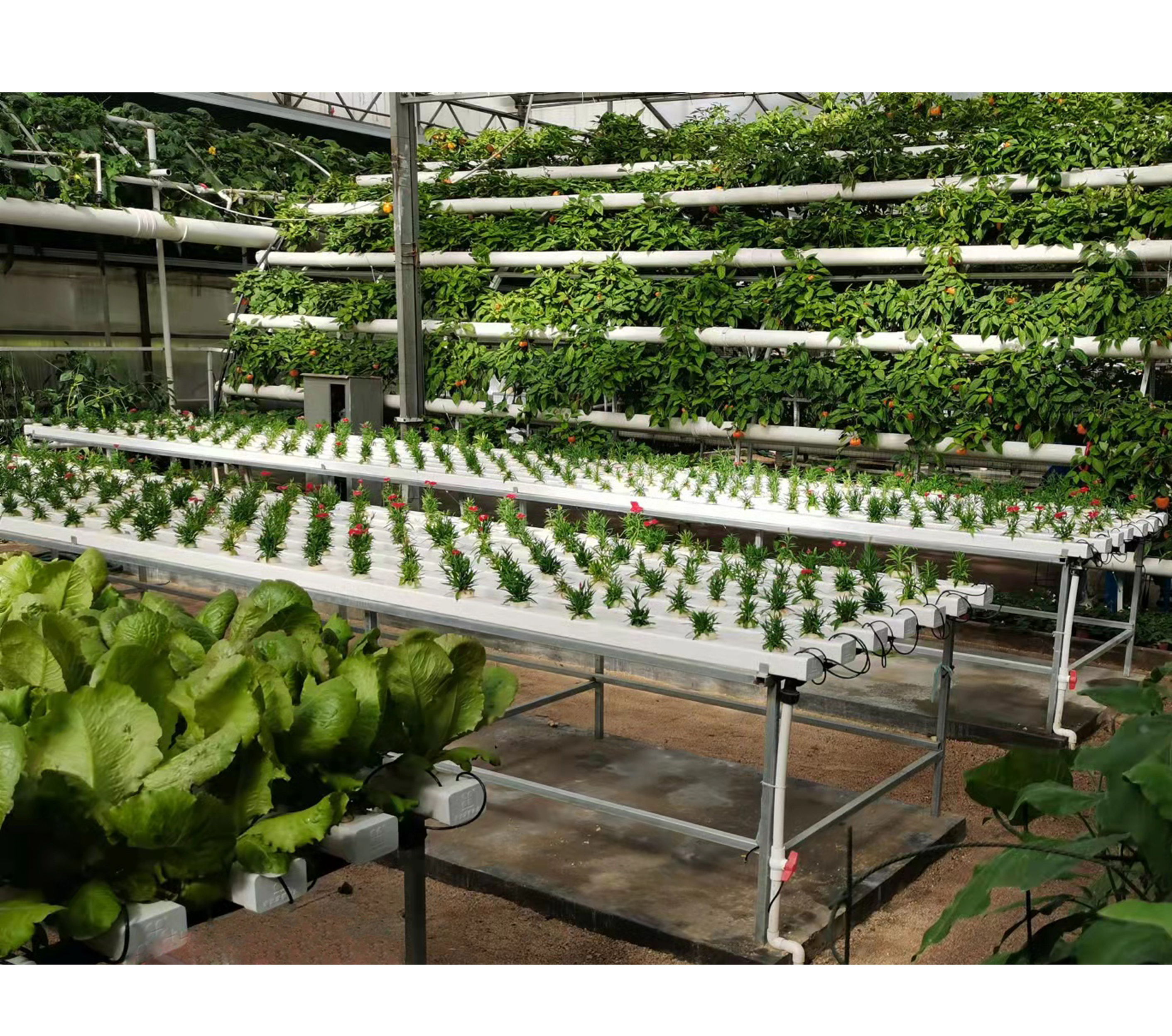 Rectangular Hollow PVC Tube Vertical Planting Cultivation Plastic Gutter Vertical Hydroponic Tubes