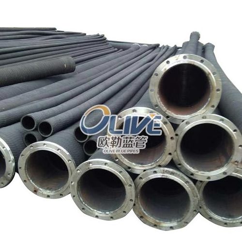 The High Quantity material handling flexible rubber hose  for sand blasting with flange end