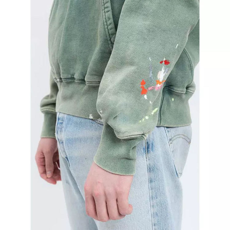 Streetwear High Quality Distressed Hoodie Heavyweight Acid Wash French Terry Hoodies Men Blank Oversized Luxury Washed Hoodie