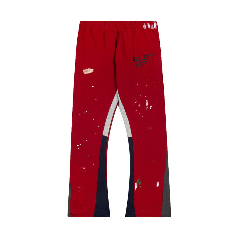 High quality heavyweight sweatpants splash-ink graffiti plus size trousers color contrast splicing casual men's flared pants