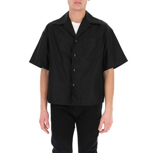 Wholesale Custom Summer Casual Men Boxy Fit Light Weight Button Down Nylon Short Sleeved Shirt