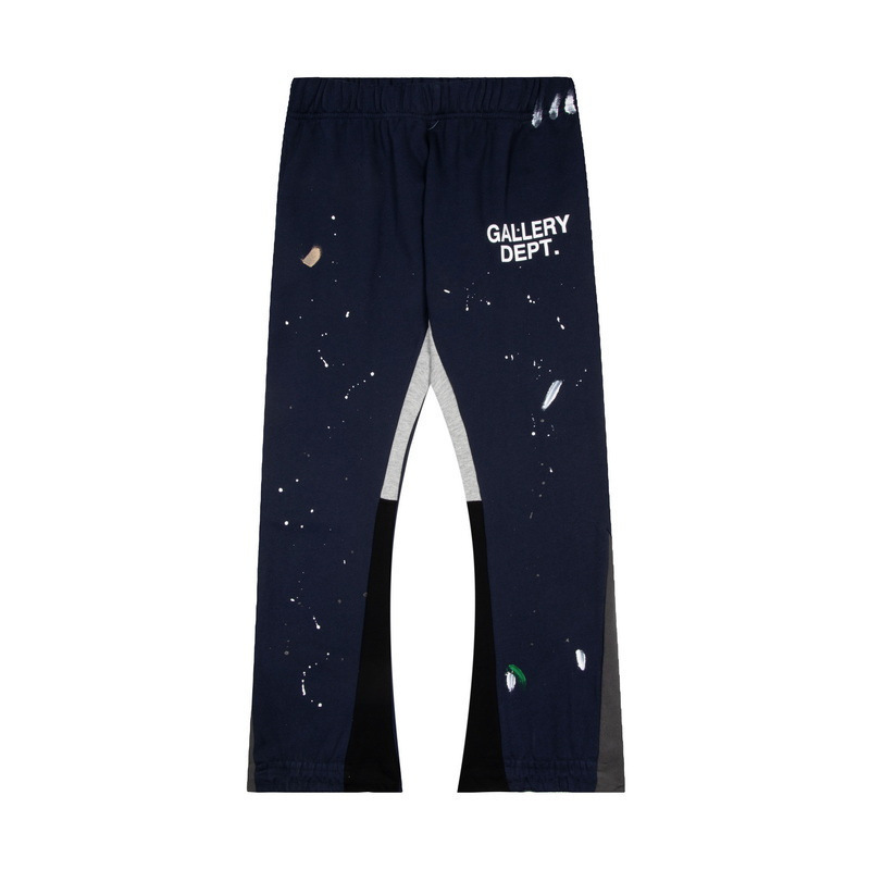 High quality heavyweight sweatpants splash-ink graffiti plus size trousers color contrast splicing casual men's flared pants