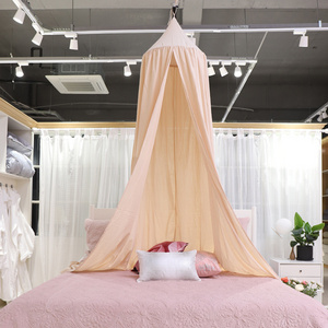 Seersucker Cotton Round Dome Bed kids Canopy Bed Cotton Bedcover Kids Play Tent for Reading Mosquito Net Curtain