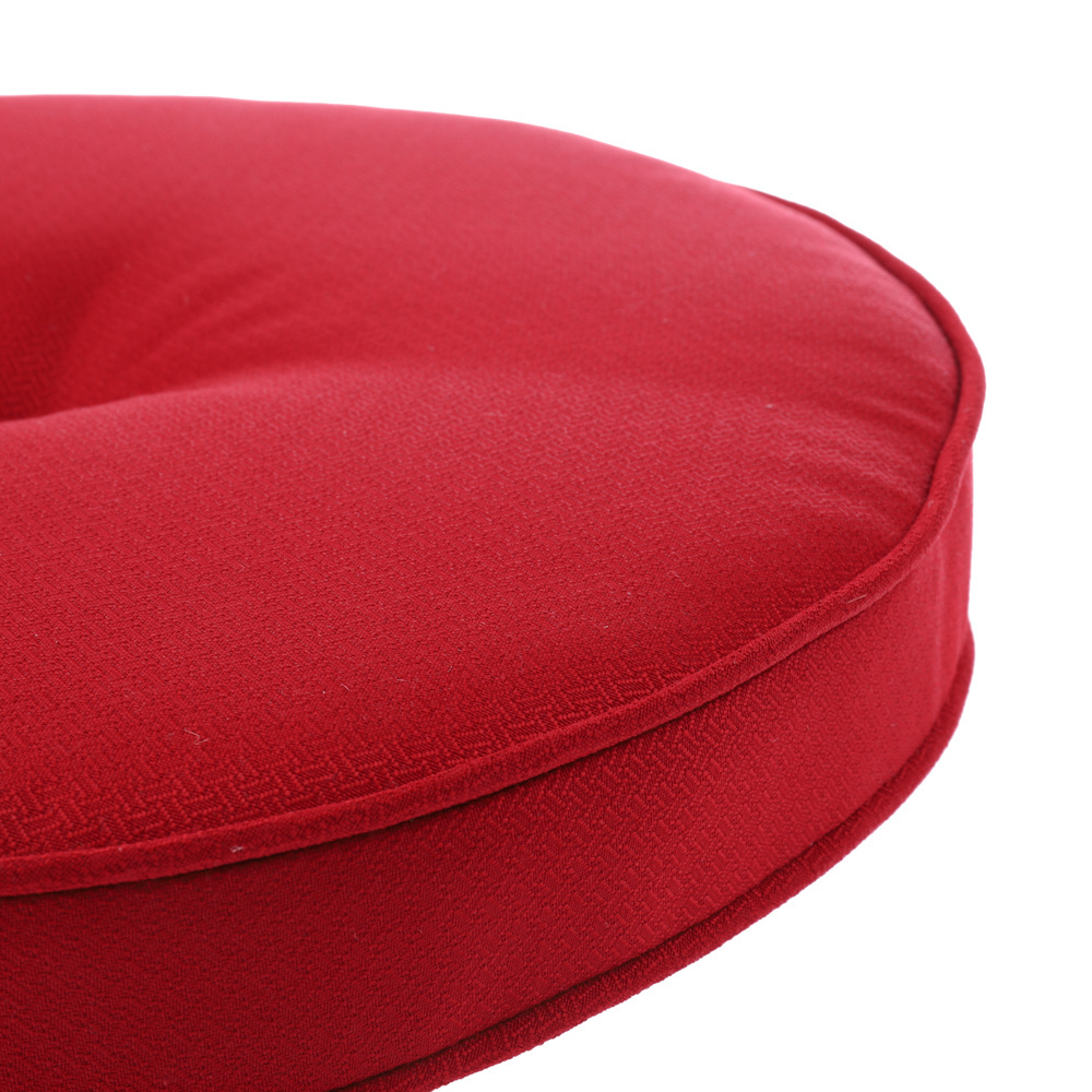 Home Decor Indoor/Outdoor Waterproof Solid Red Round Tufted Bistro Cushion with Ties Outdoor Chaise Lounge Cushion