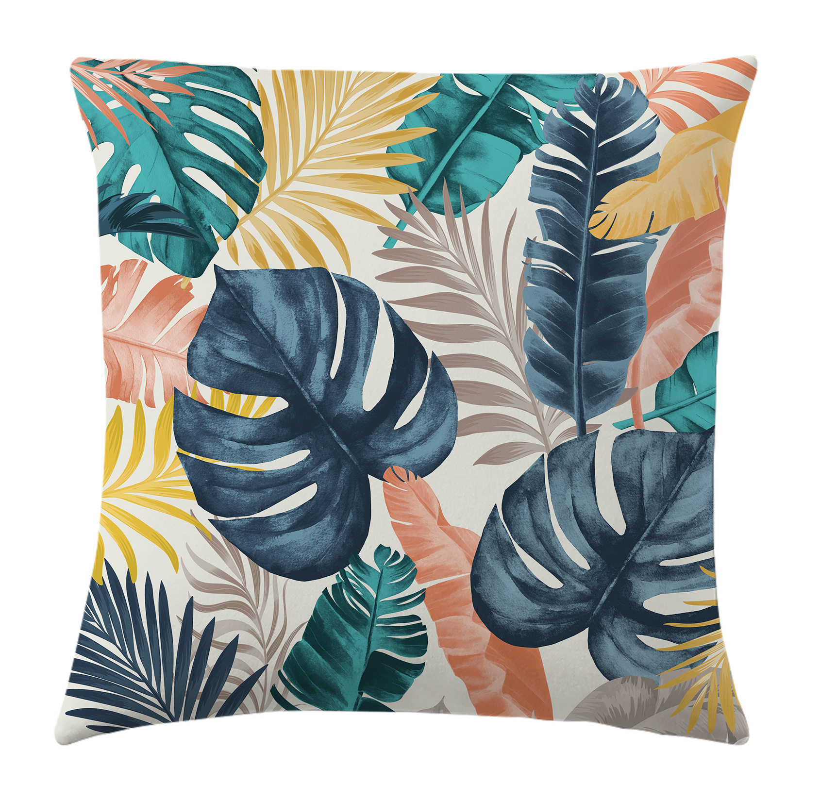 45x45 Custom Luxury Tropical Decorative Waterproof Garden Indoor Outdoor Duck Feather Printed Cushion Inserts Throw Pillow