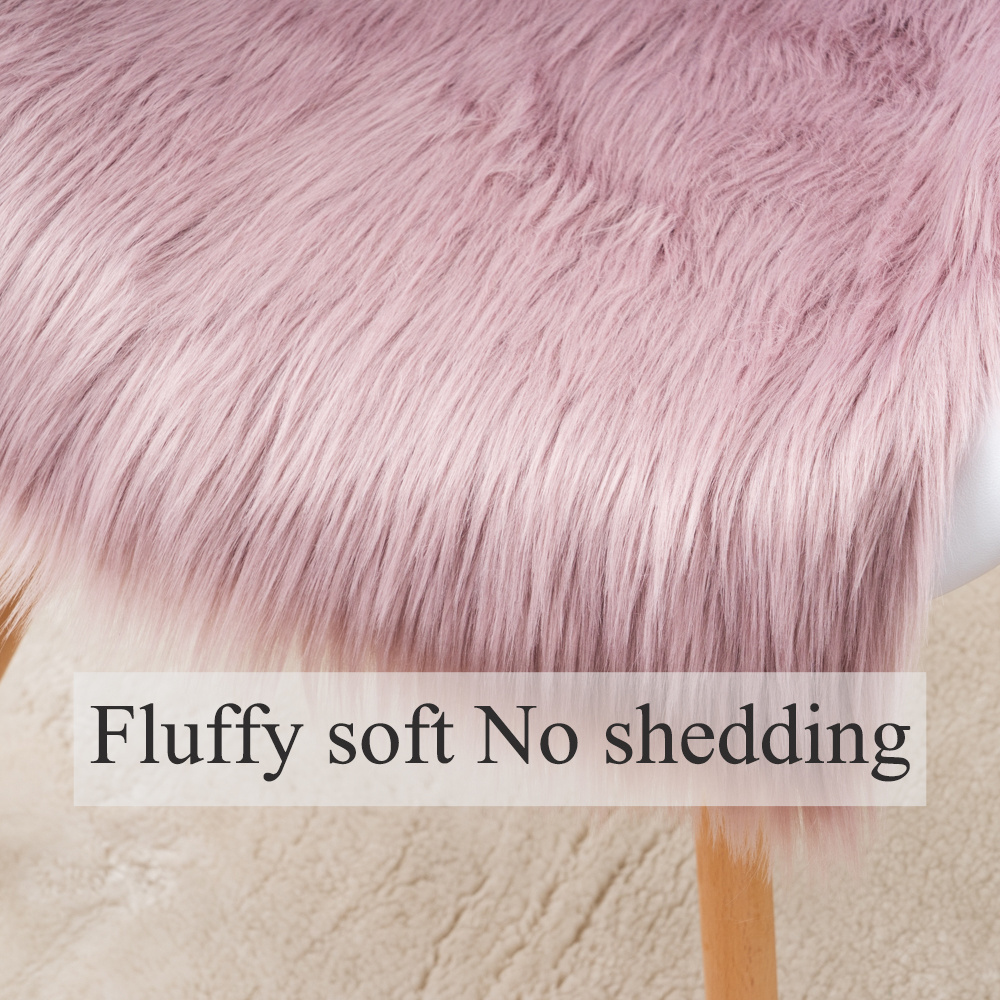 Lilac Ultra Soft Faux Fox Fur Rug Squares Area Rug Living Room Mats Fluffy Carpets And Rugs Chair Couch Cover For Bedroom Floor