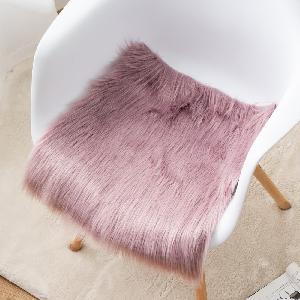 Lilac Ultra Soft Faux Fox Fur Rug Squares Area Rug Living Room Mats Fluffy Carpets And Rugs Chair Couch Cover For Bedroom Floor