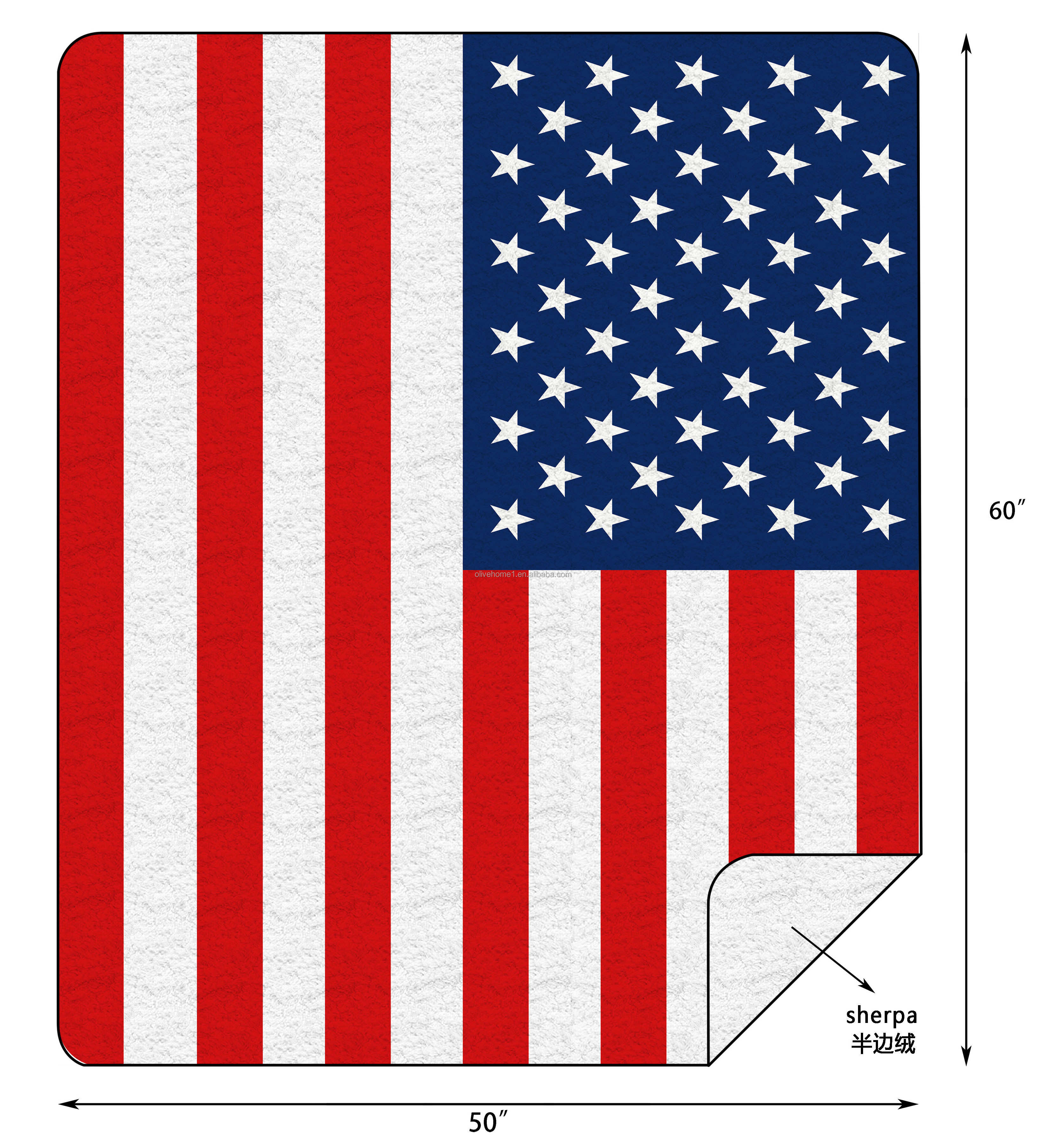 American Flag Throw Blanket Stars and Stripes Red White Blue Veteran Blanket