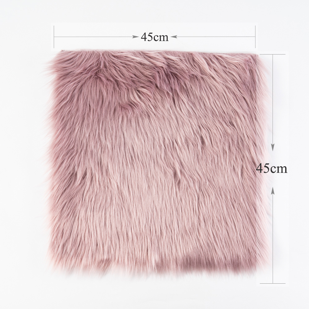 Lilac Ultra Soft Faux Fox Fur Rug Squares Area Rug Living Room Mats Fluffy Carpets And Rugs Chair Couch Cover For Bedroom Floor