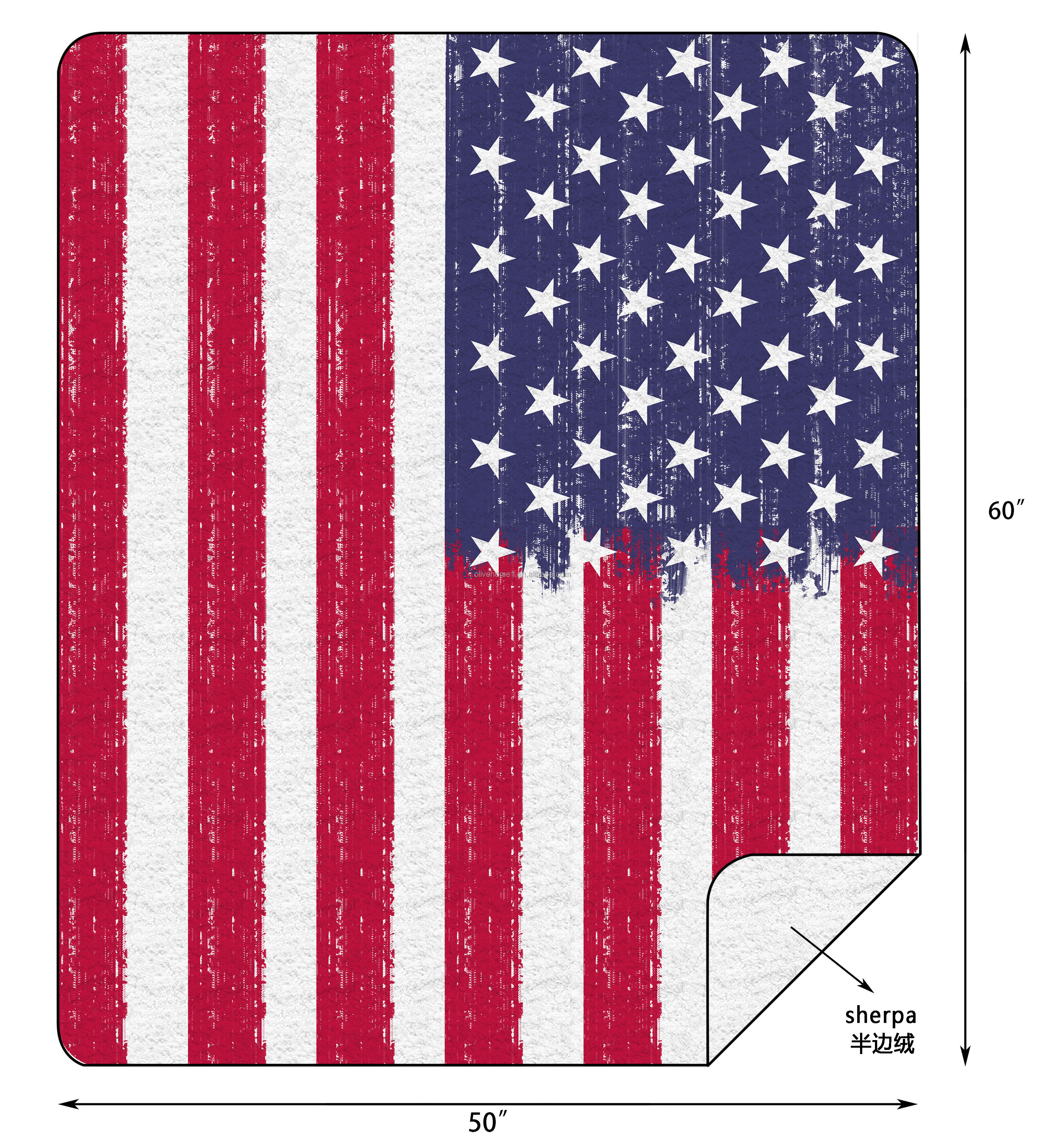 American Flag Throw Blanket Stars and Stripes Red White Blue Veteran Blanket