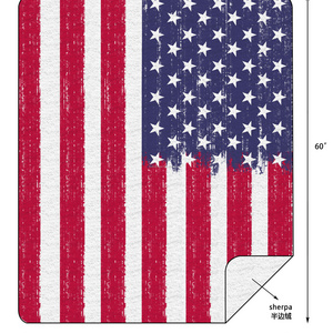 American Flag Throw Blanket Stars and Stripes Red White Blue Veteran Blanket