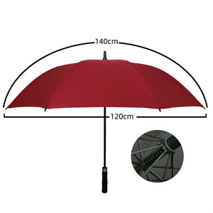 long axis glass fiber golf umbrella advertising umbrella custom logo black glue sun protection straight umbrella